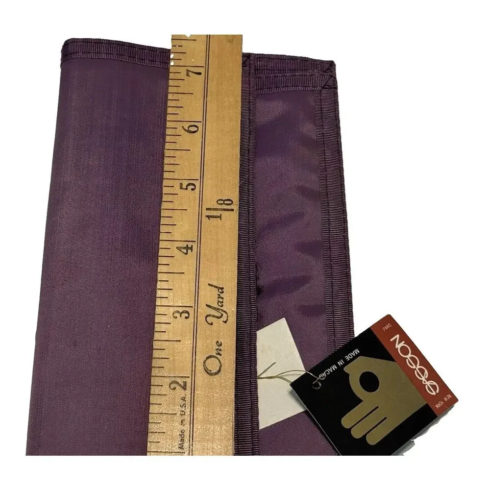 Vintage Deadstock NWT Sasson Bi-fold Wallet Purple Nylon Trapper Wallet Retro
